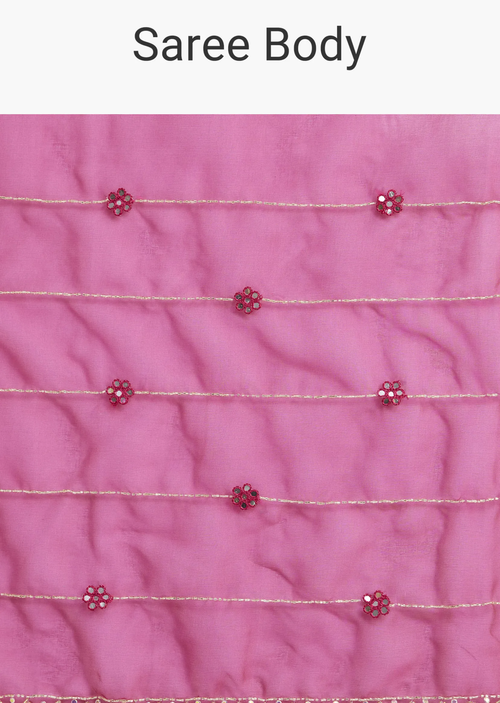 Rani Pink Organza Saree With Cutdana Embroidery