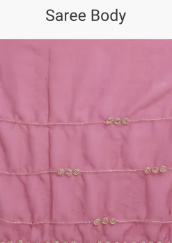 Rani Pink Organza Saree With Overall Cutdana Work