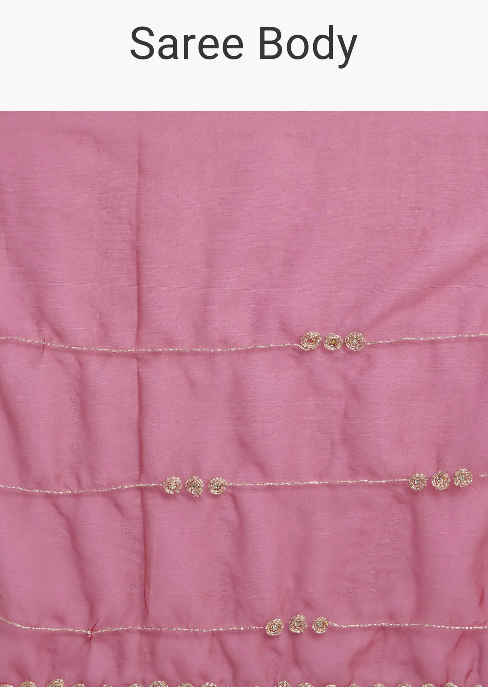 Rani Pink Organza Saree With Overall Cutdana Work