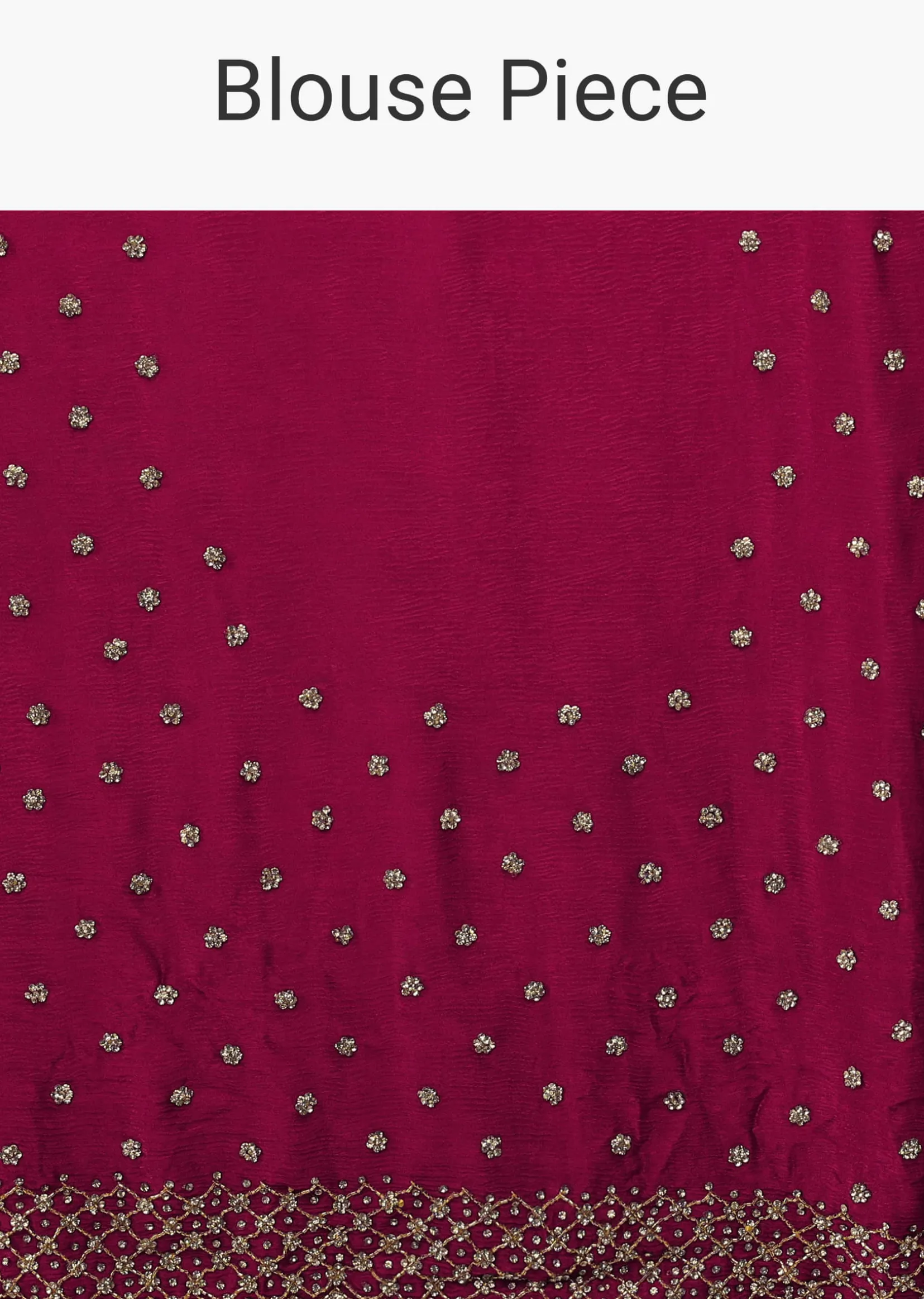 Rani Pink Saree In Chiffon With Cut Dana And Stones Embroidery