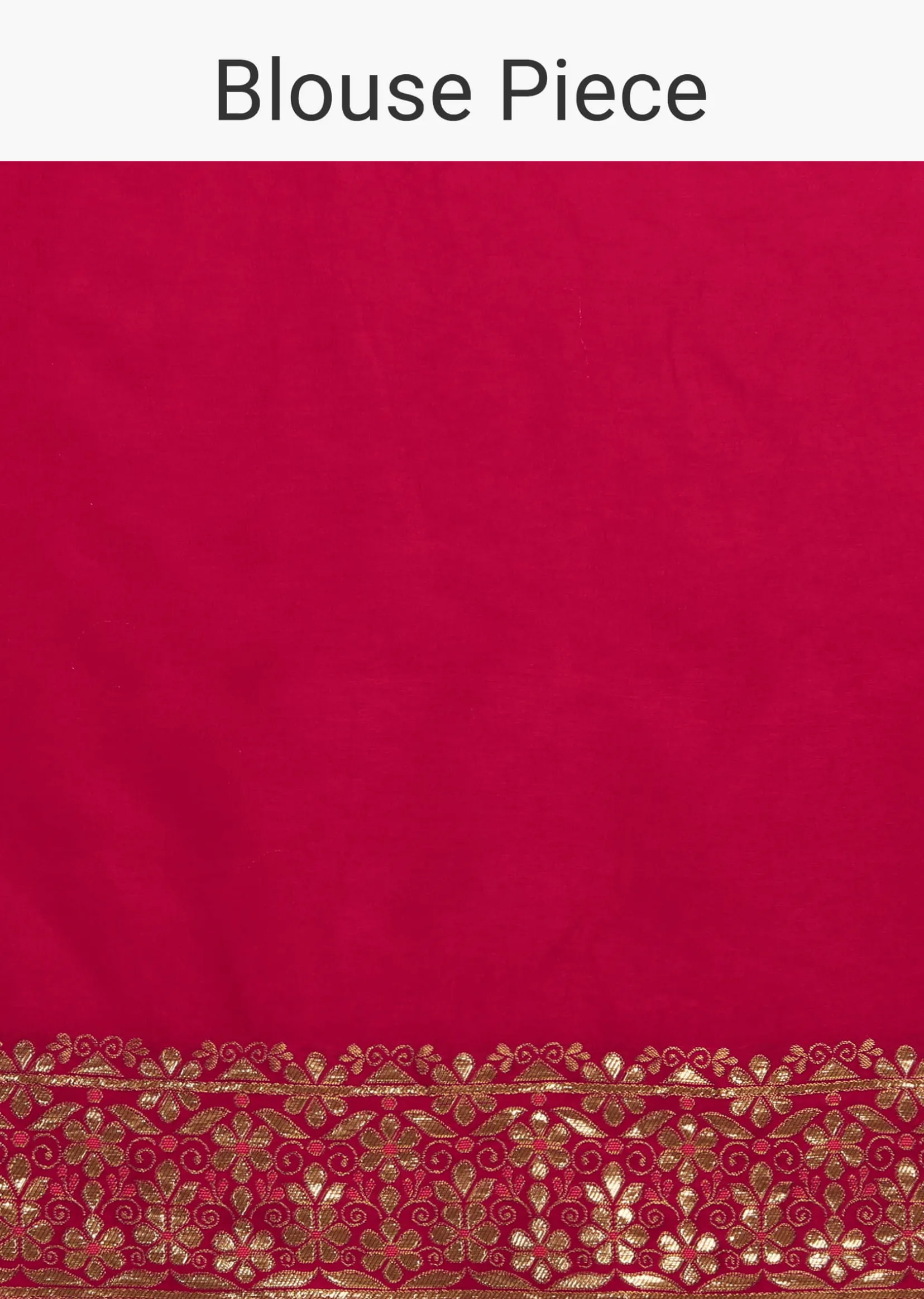 Rani Pink Saree In Dola Silk With Multi Colored Woven Diagonal Stripes And Floral Border