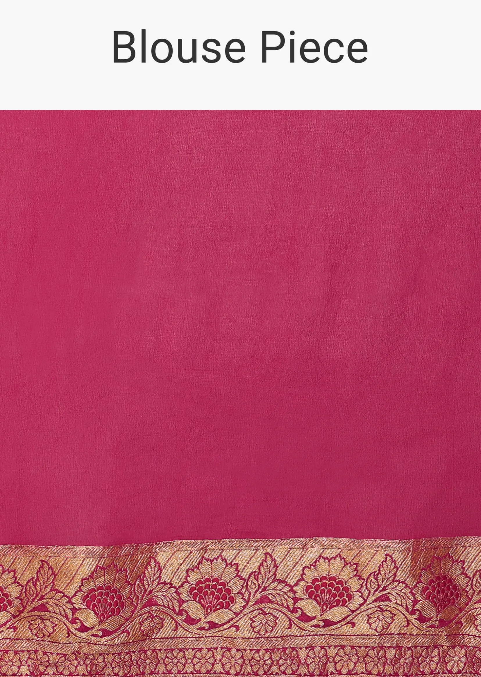 Rani Pink Saree In Georgette With Woven Geometric Jaal And Floral Border