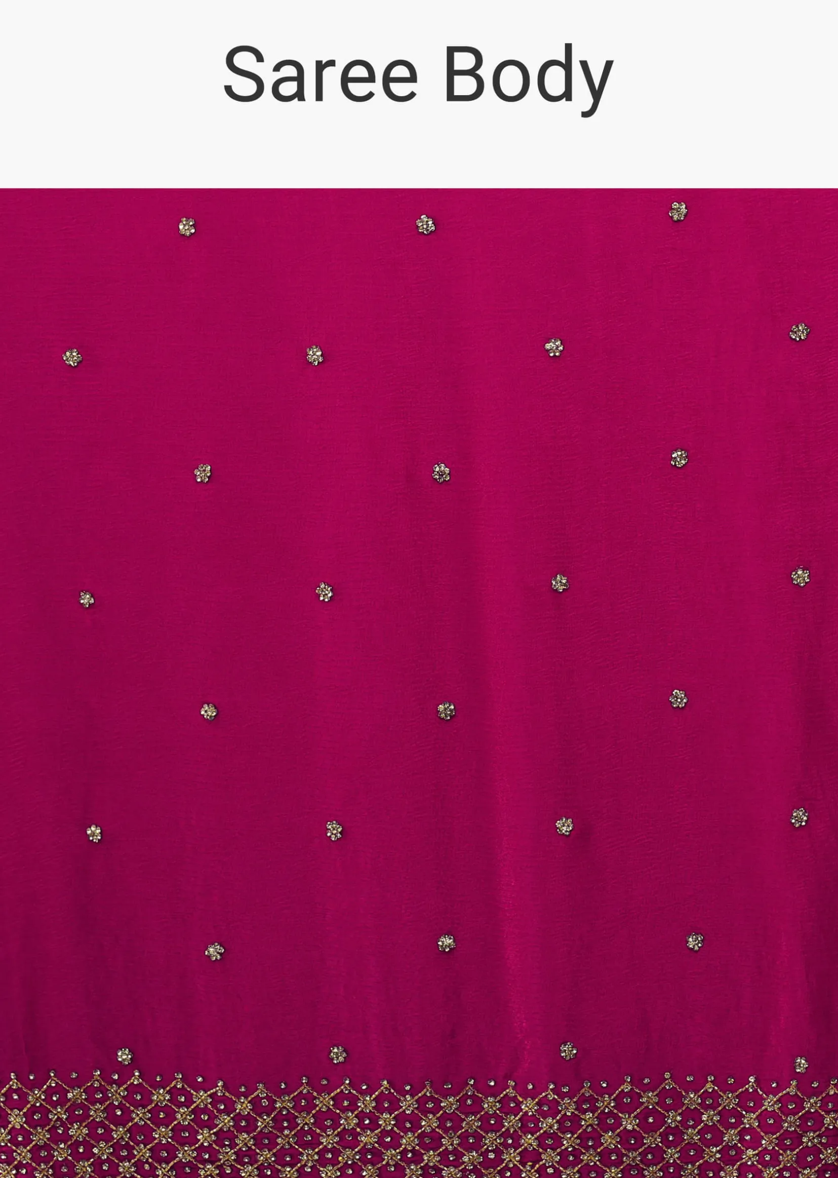 Rani Pink Saree In Stones And Cut Dana Embroidery