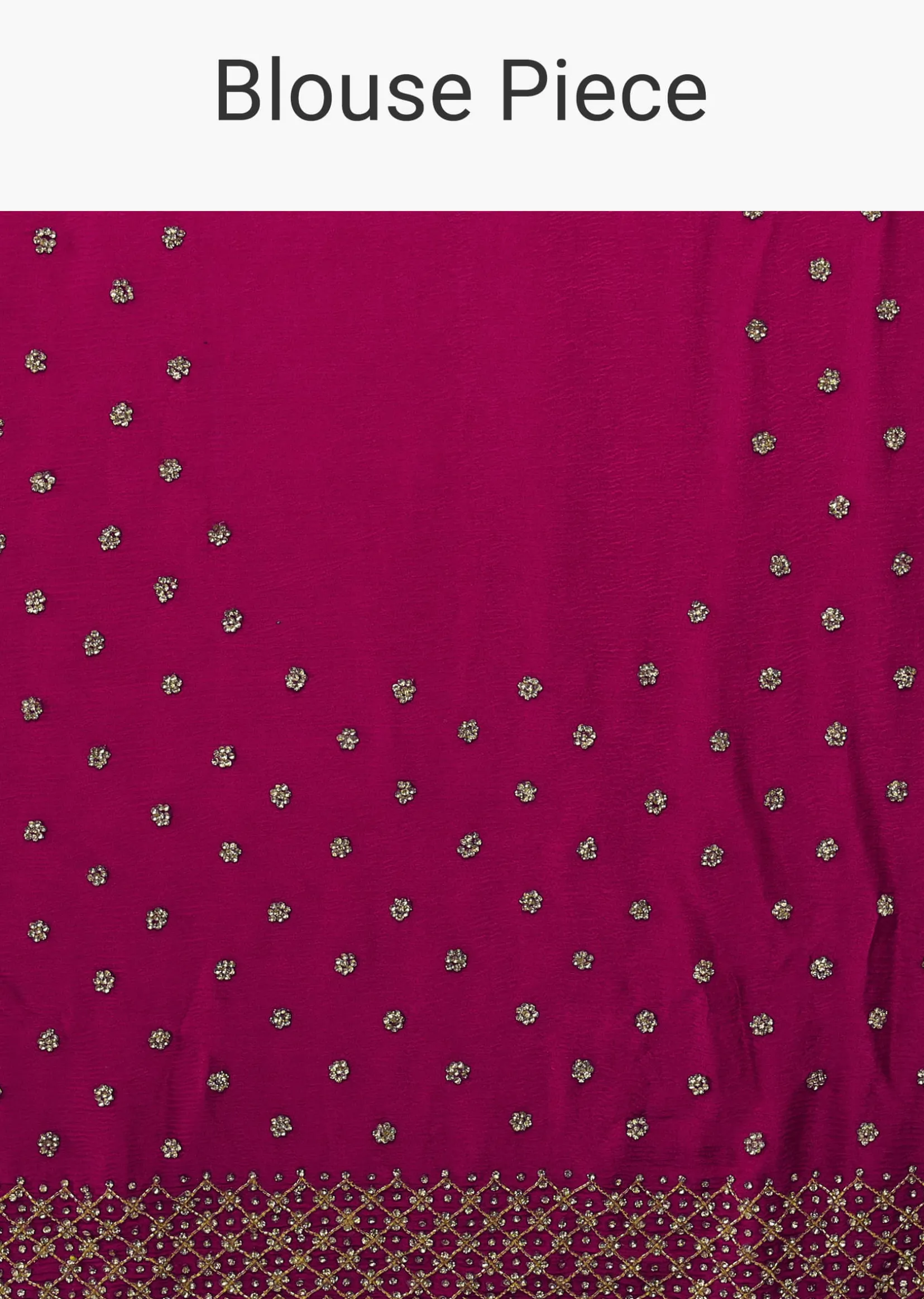 Rani Pink Saree In Stones And Cut Dana Embroidery