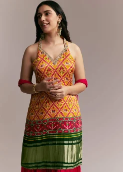 Red Yellow Patola Palazzo Set
