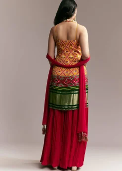 Red Yellow Patola Palazzo Set