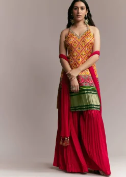 Red Yellow Patola Palazzo Set