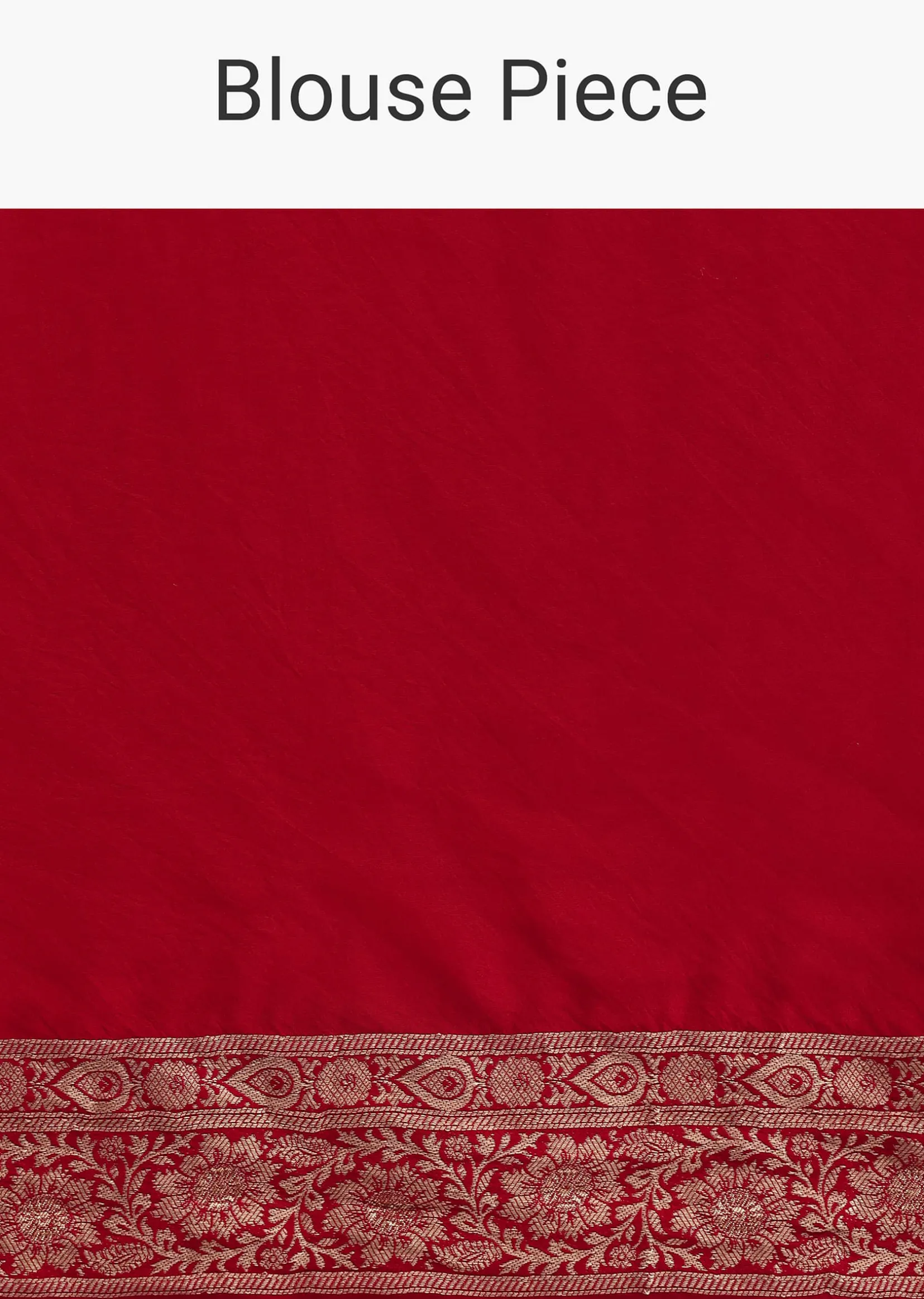 Red Banarasi Silk Saree With Woven Floral Motifs And Unstitched Blouse Piece