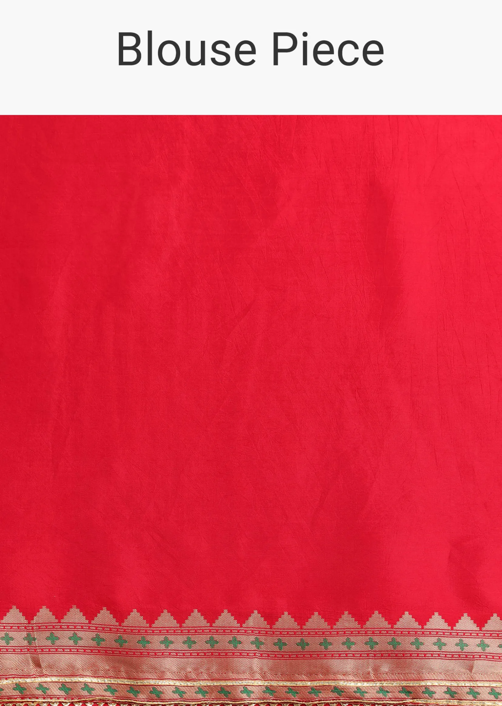 Red Bandhani Silk Saree With Unstitched Blouse