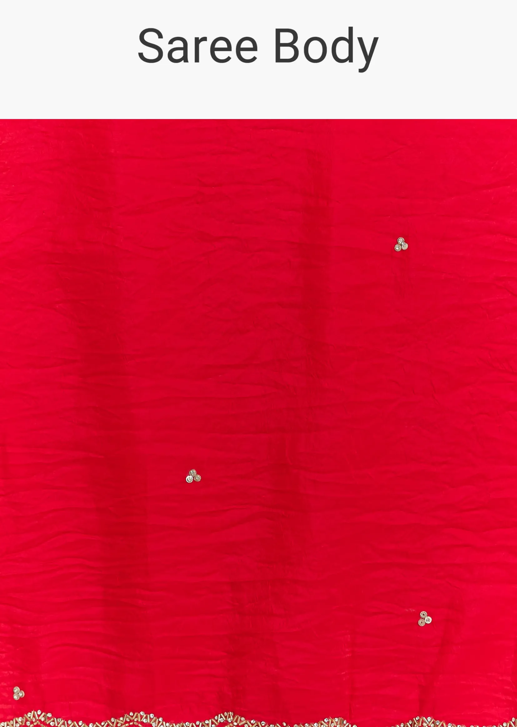 Red Crushed Tissue Embroidered Saree With Cutdana And Sequin Work