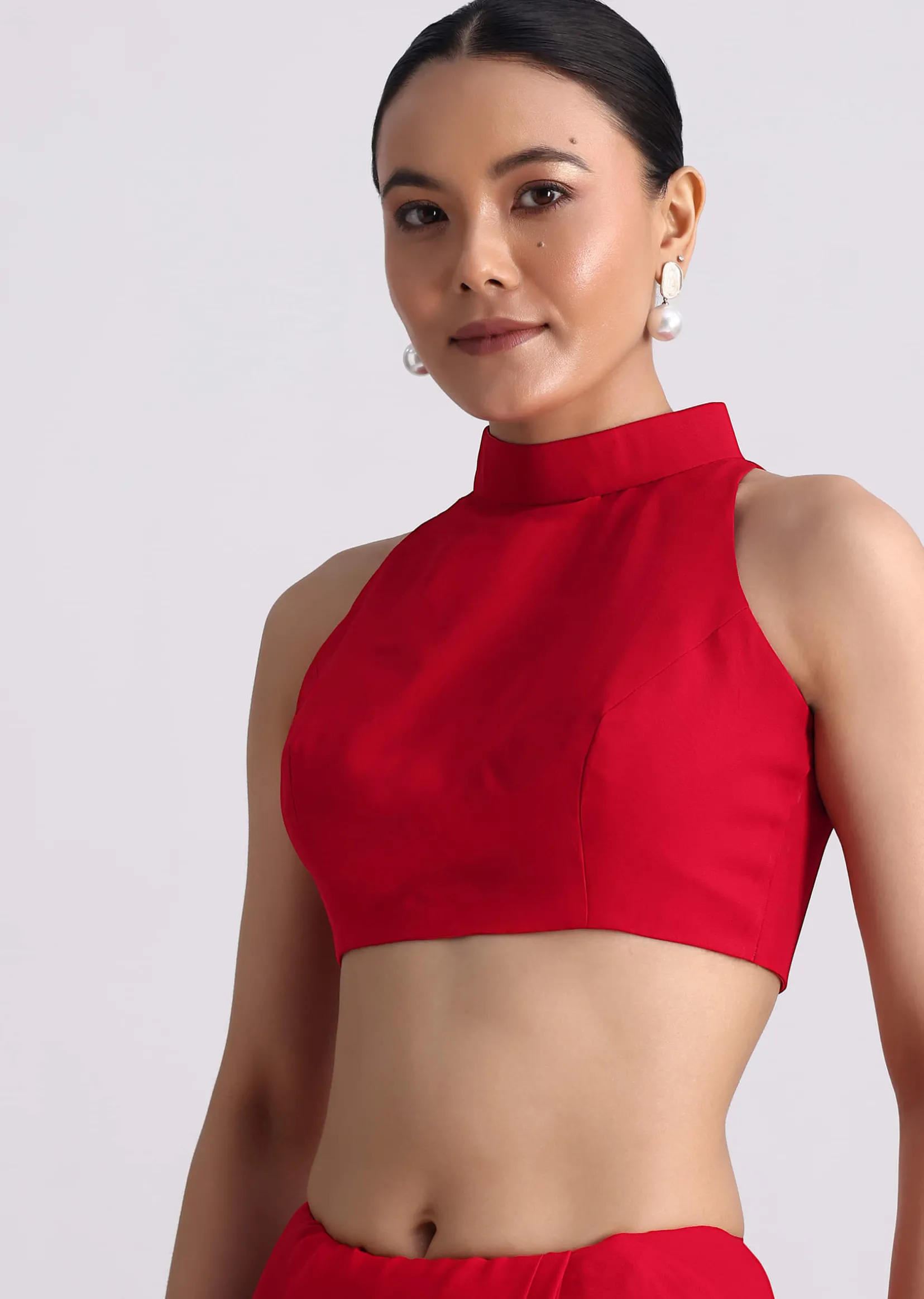Red Georgette Saree with Parsi Gara Work