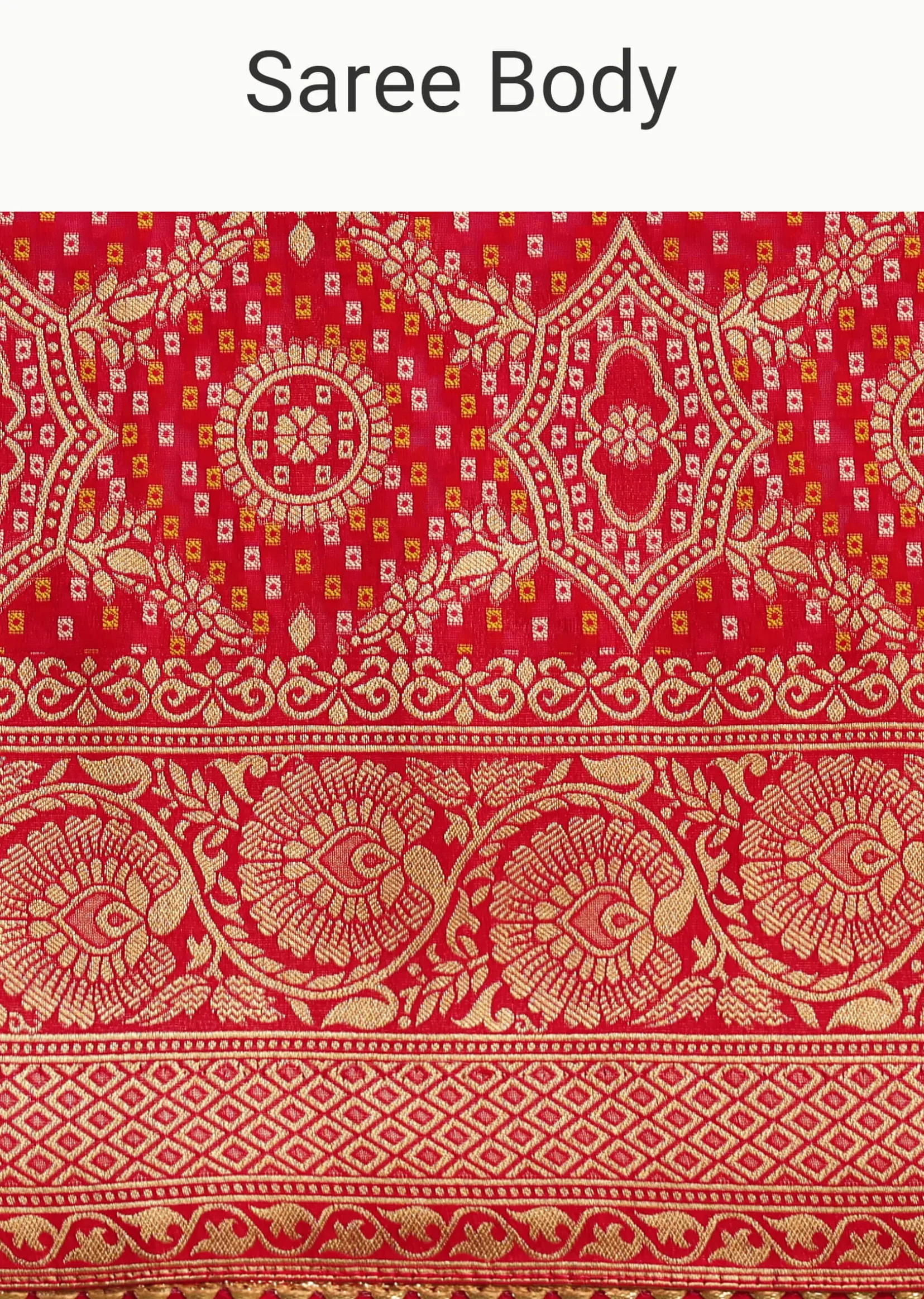 Red Khaddi Georgette Zari Weave Saree With Unstitched Blouse