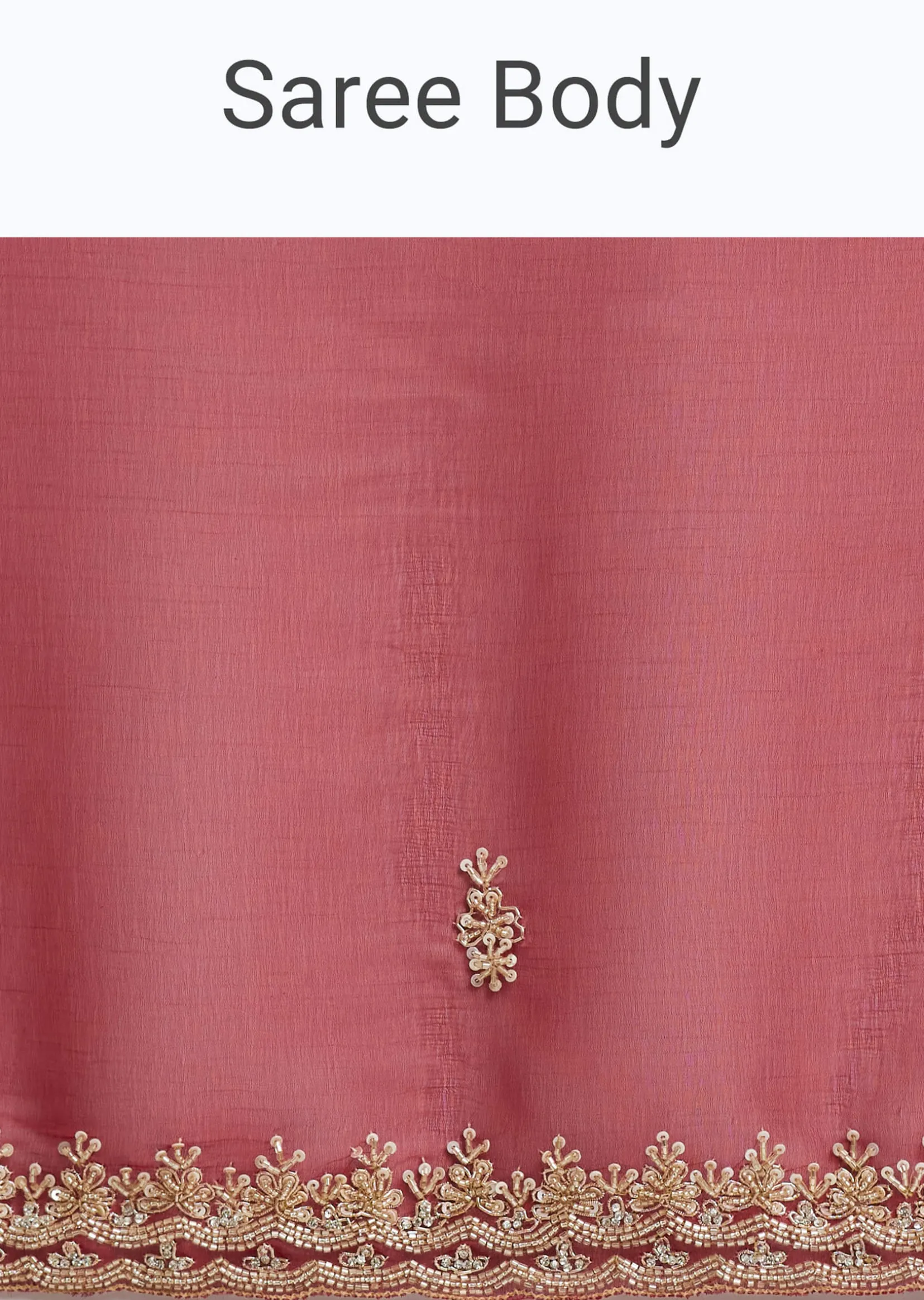 Red Organza Saree With Cutdana And Sequins Border