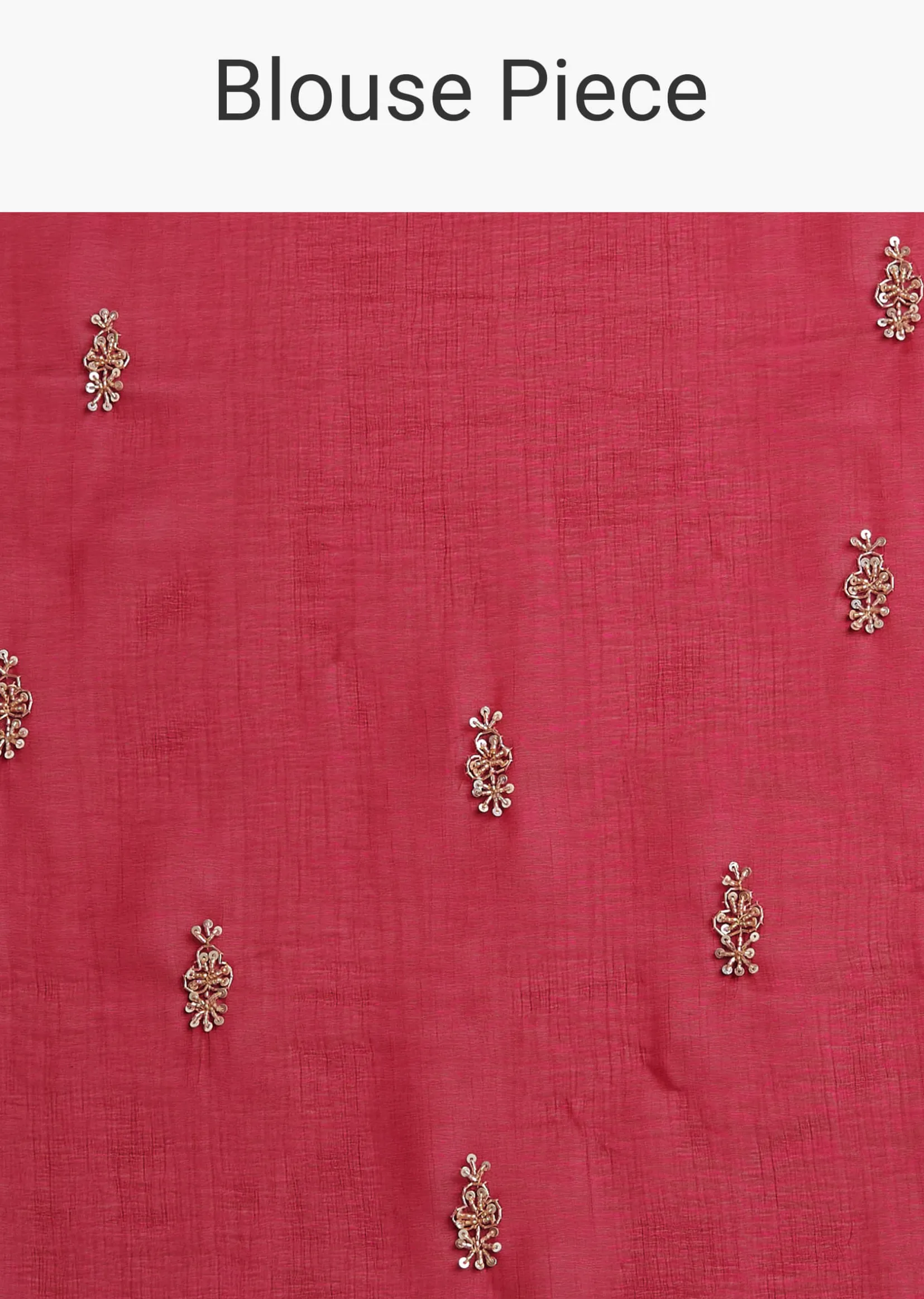 Red Organza Saree With Cutdana And Sequins Border