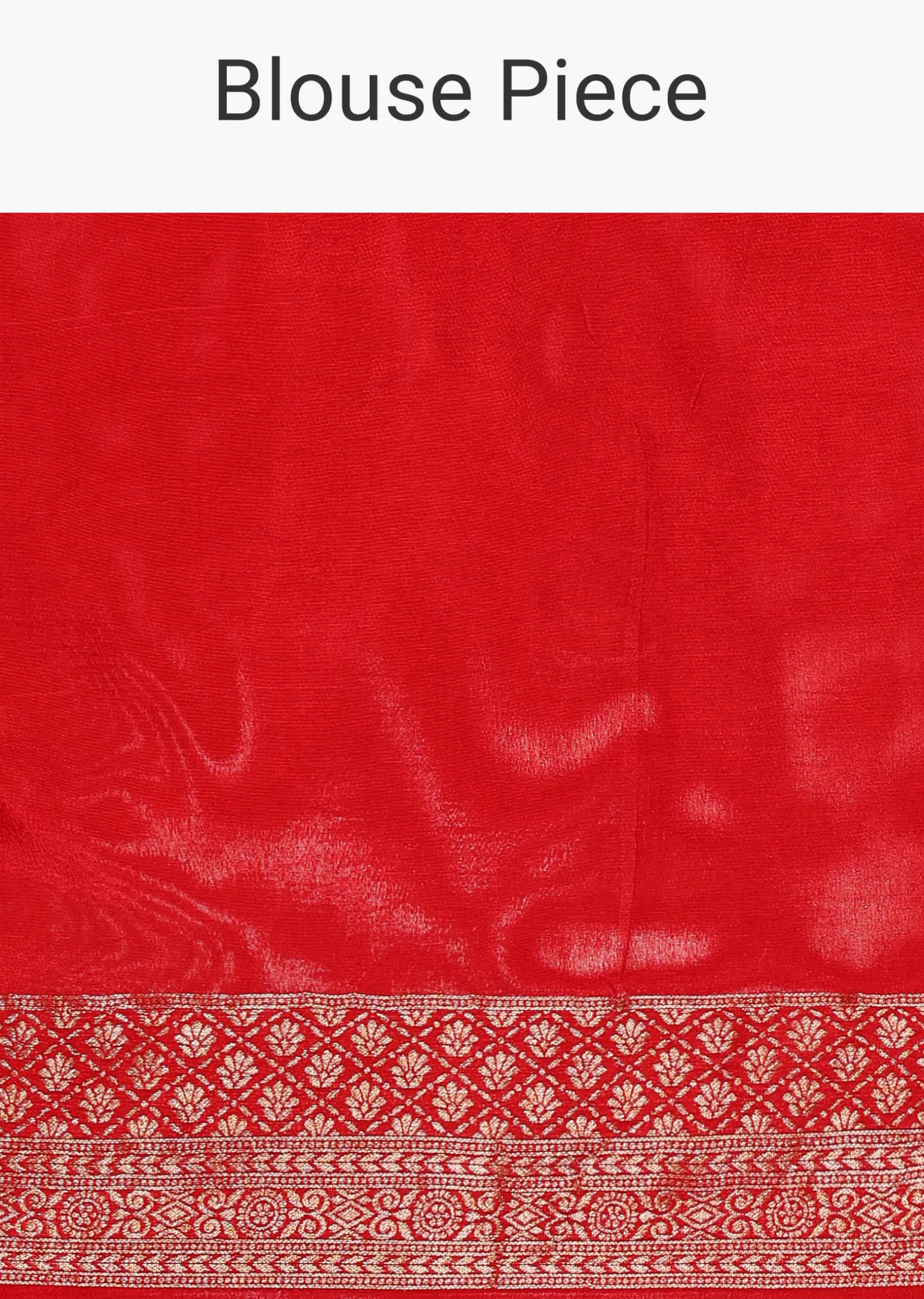 Red Silk Saree With Floral Meenakari Work And Unstitched Blouse Piece