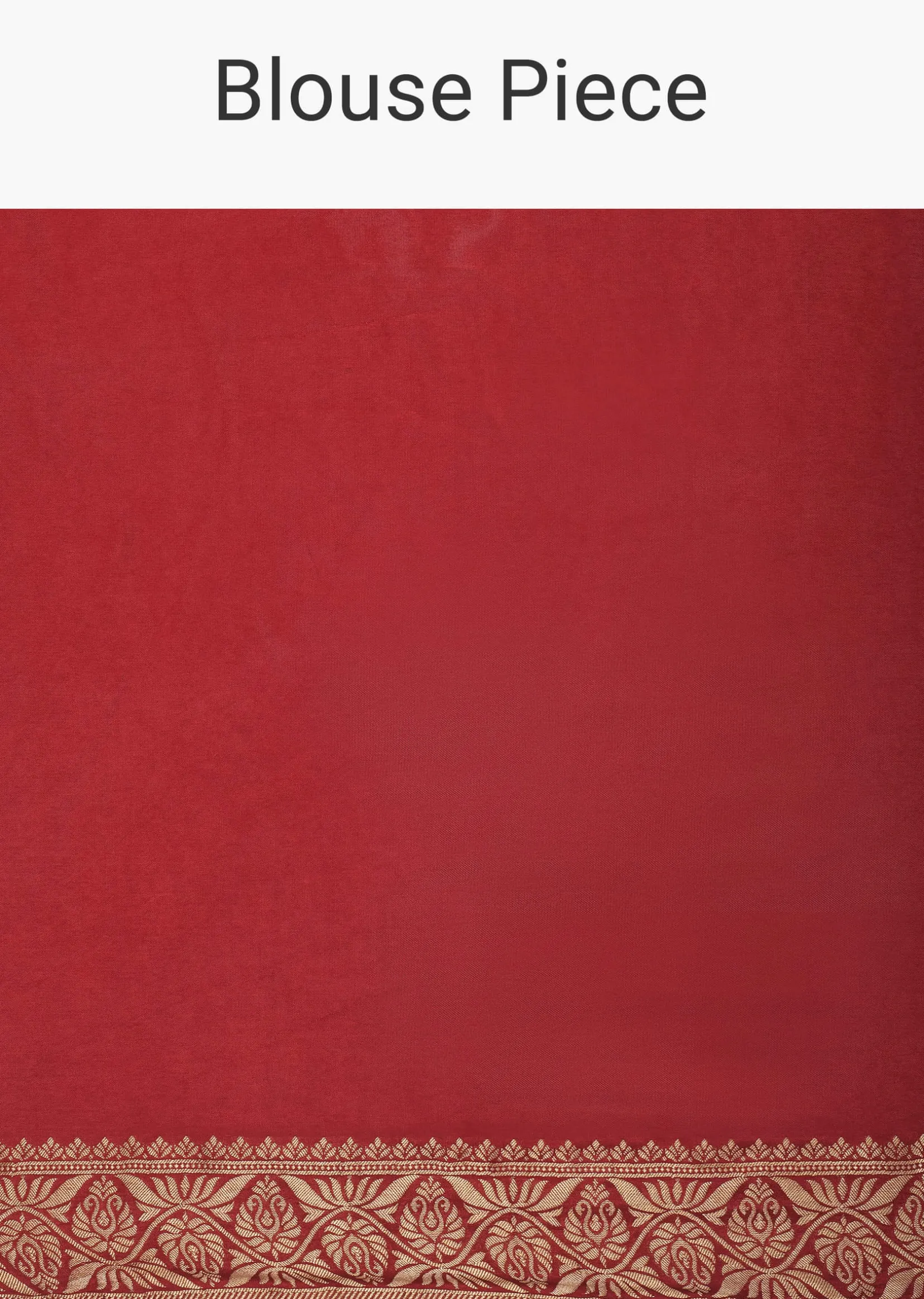Red Silk Woven Saree With Bandhani Detail And Unstitched Blouse Piece