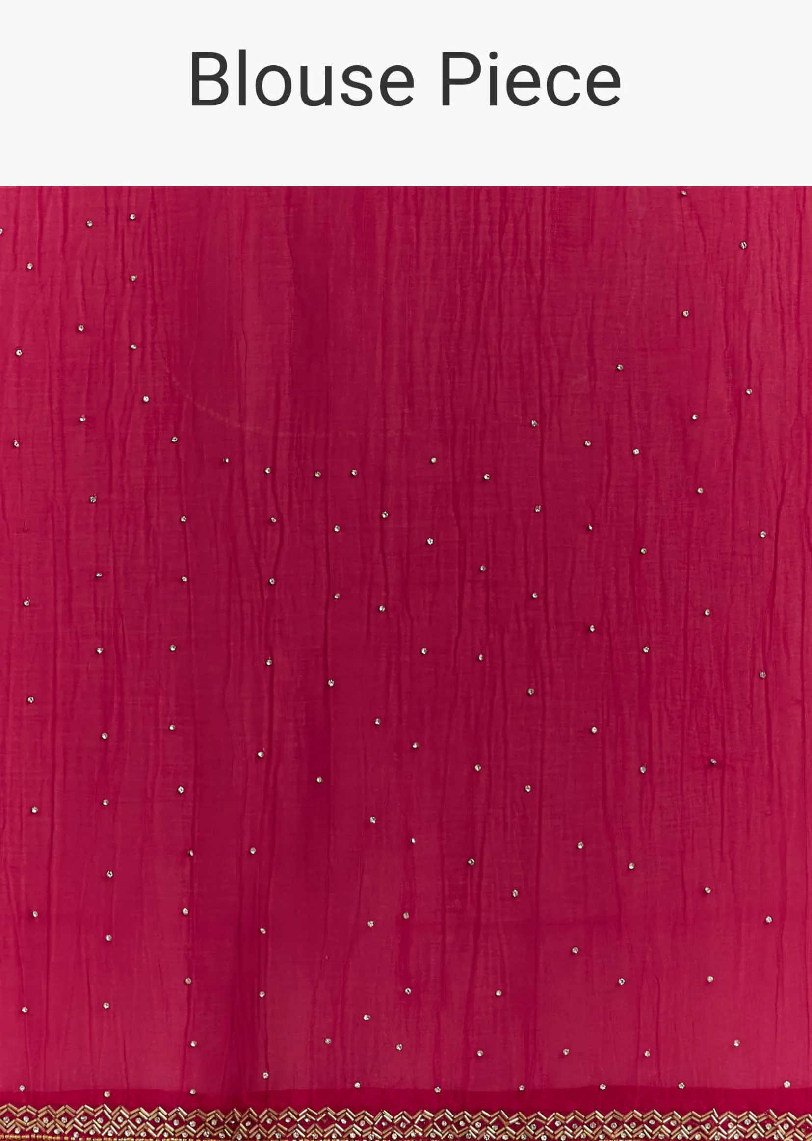 Red Stone Embellished Crushed Tissue Saree With Cutdana Embroidered Border