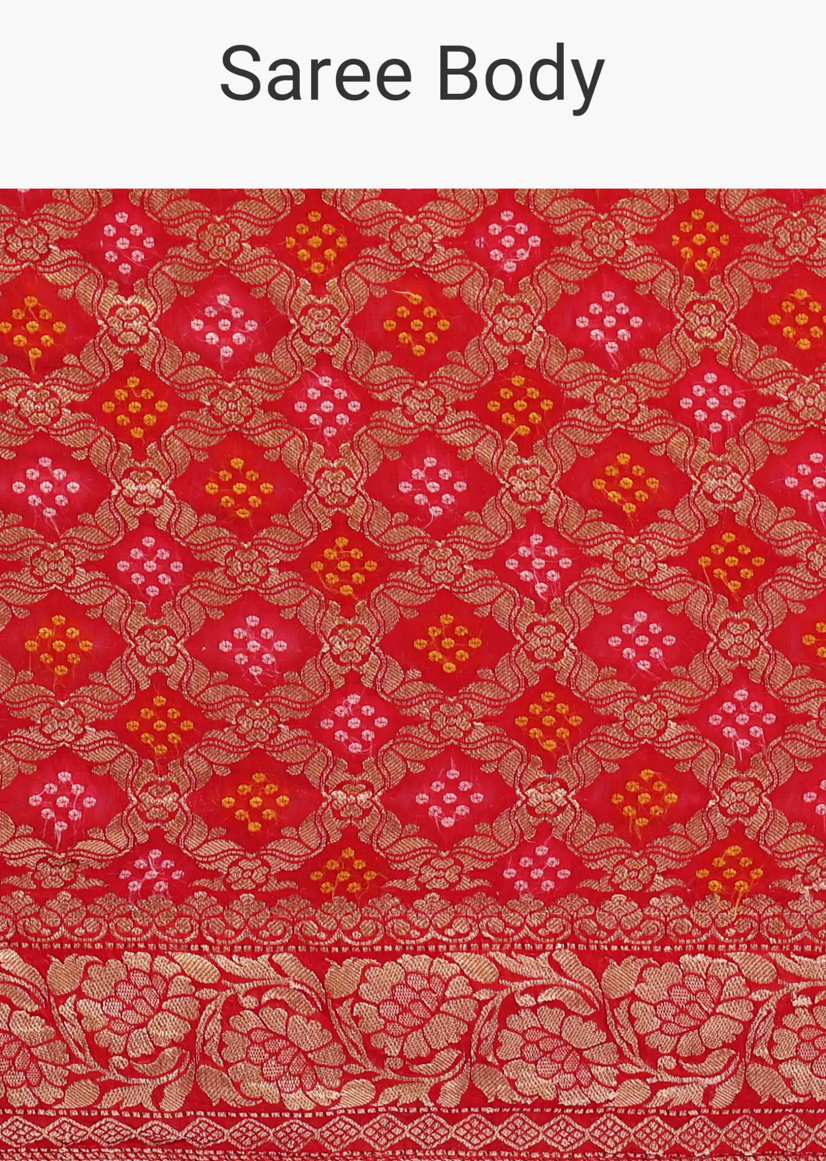 Red Woven Georgette Saree With Unstitched Blouse