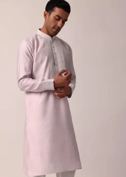 Regal Light Pink Silk Kurta Set For Men