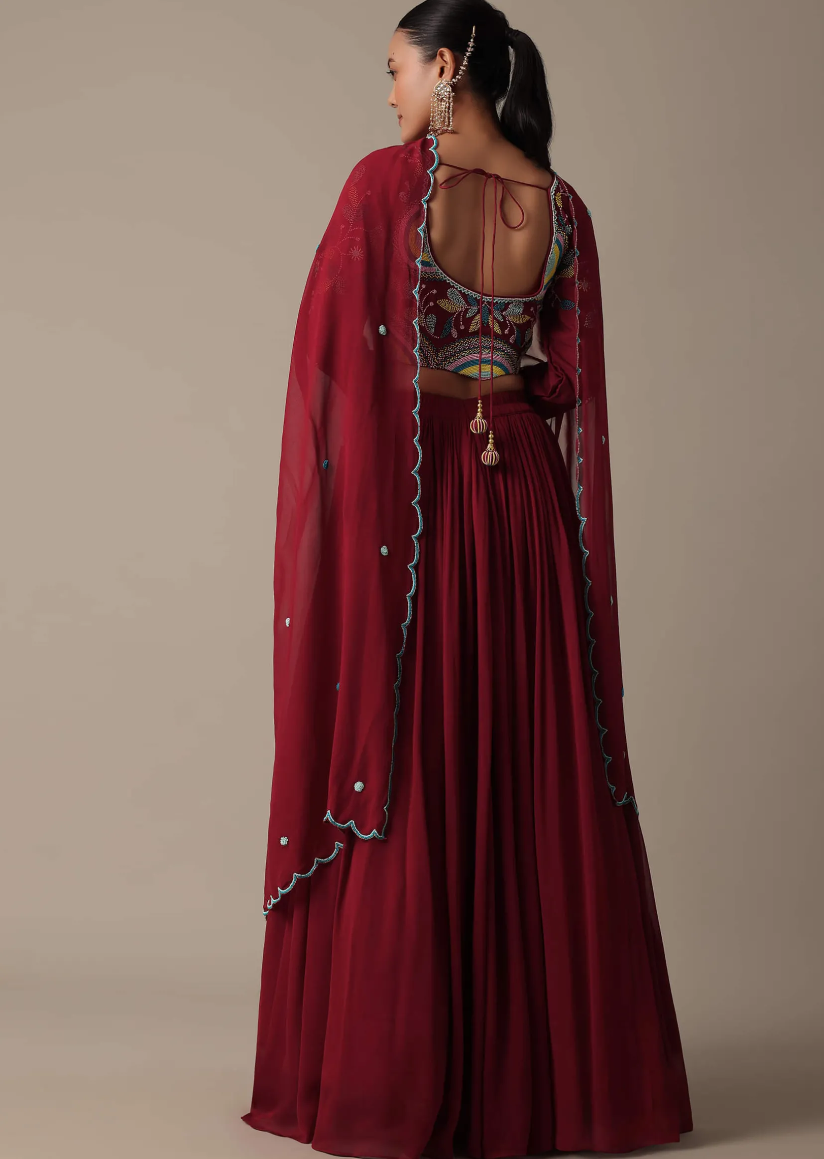Regal Red Silk Lehenga Set With Exquisite Embroidery