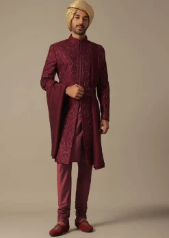 Royal Embroidered Grooms Sherwani Set