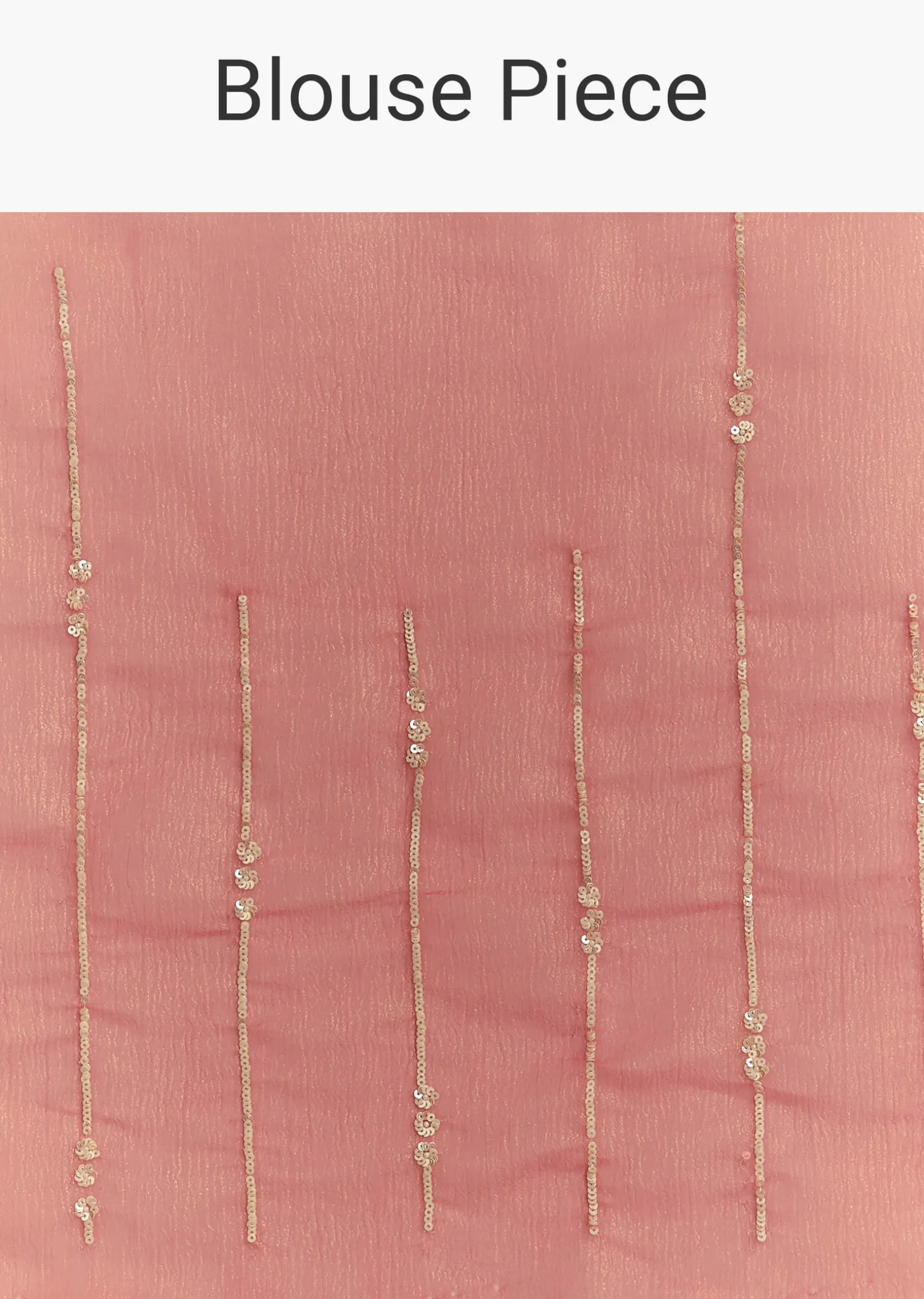 Rush Peach Crushed Tissue Saree With Scallop Embroidered Border