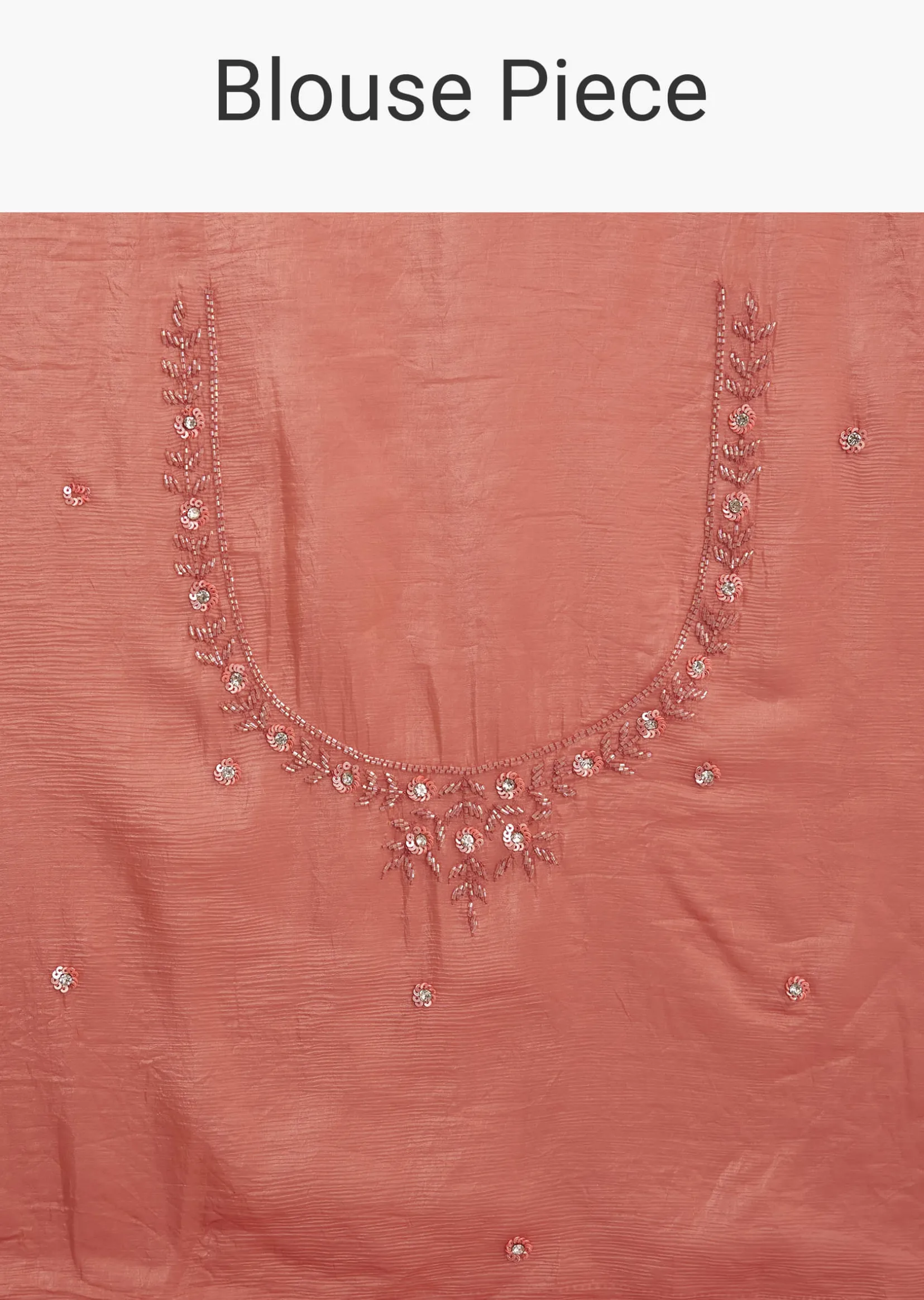 Rust Brown Crushed Tissue Cutdana And Sequin Embroidered Saree