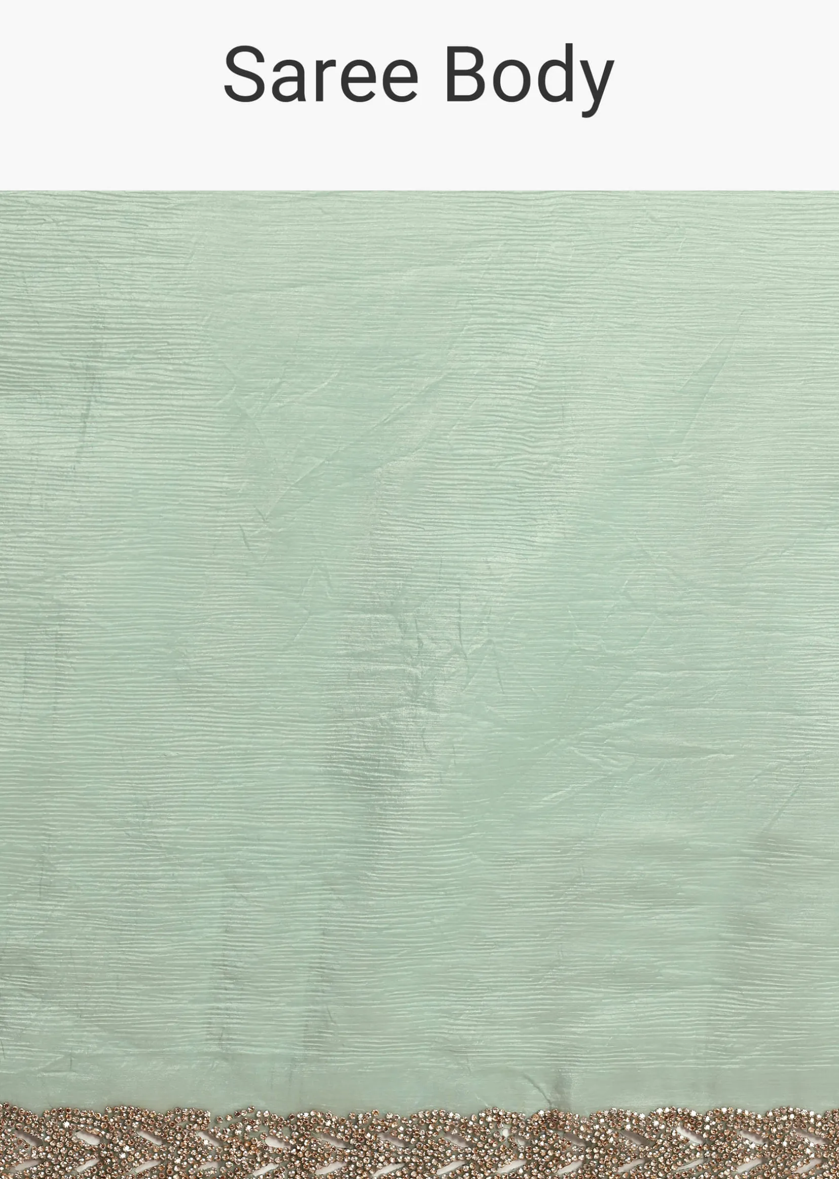 Sea Green Crushed Tissue Saree With Stone Embellished Border