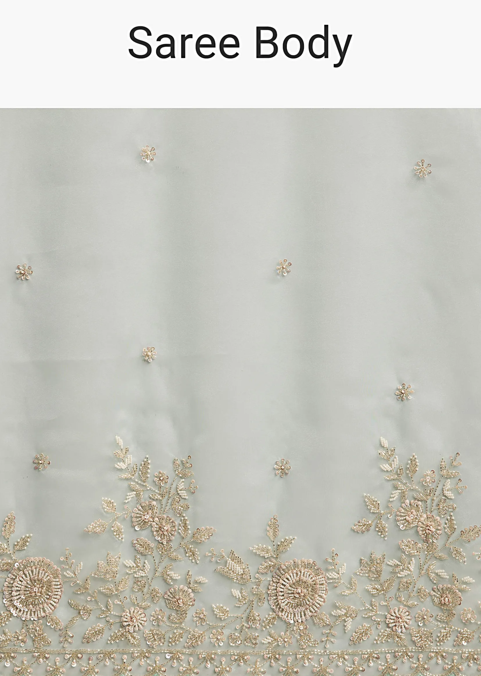 Sea Green Tissue Saree with Cutdana Embroidery