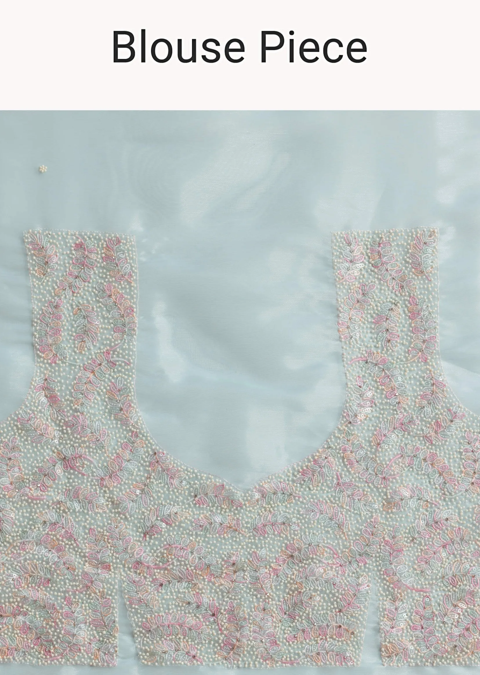 Sky Blue Saree With Resham Threadwork And Unstitched Blouse