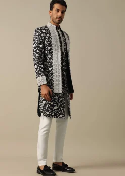 Sophisticated Black Sherwani Set For Men