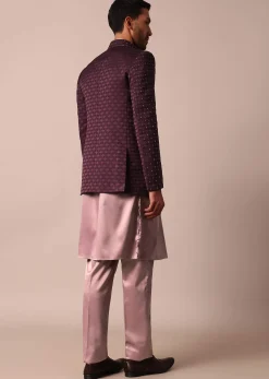 Stylish Purple Indowestern For Men