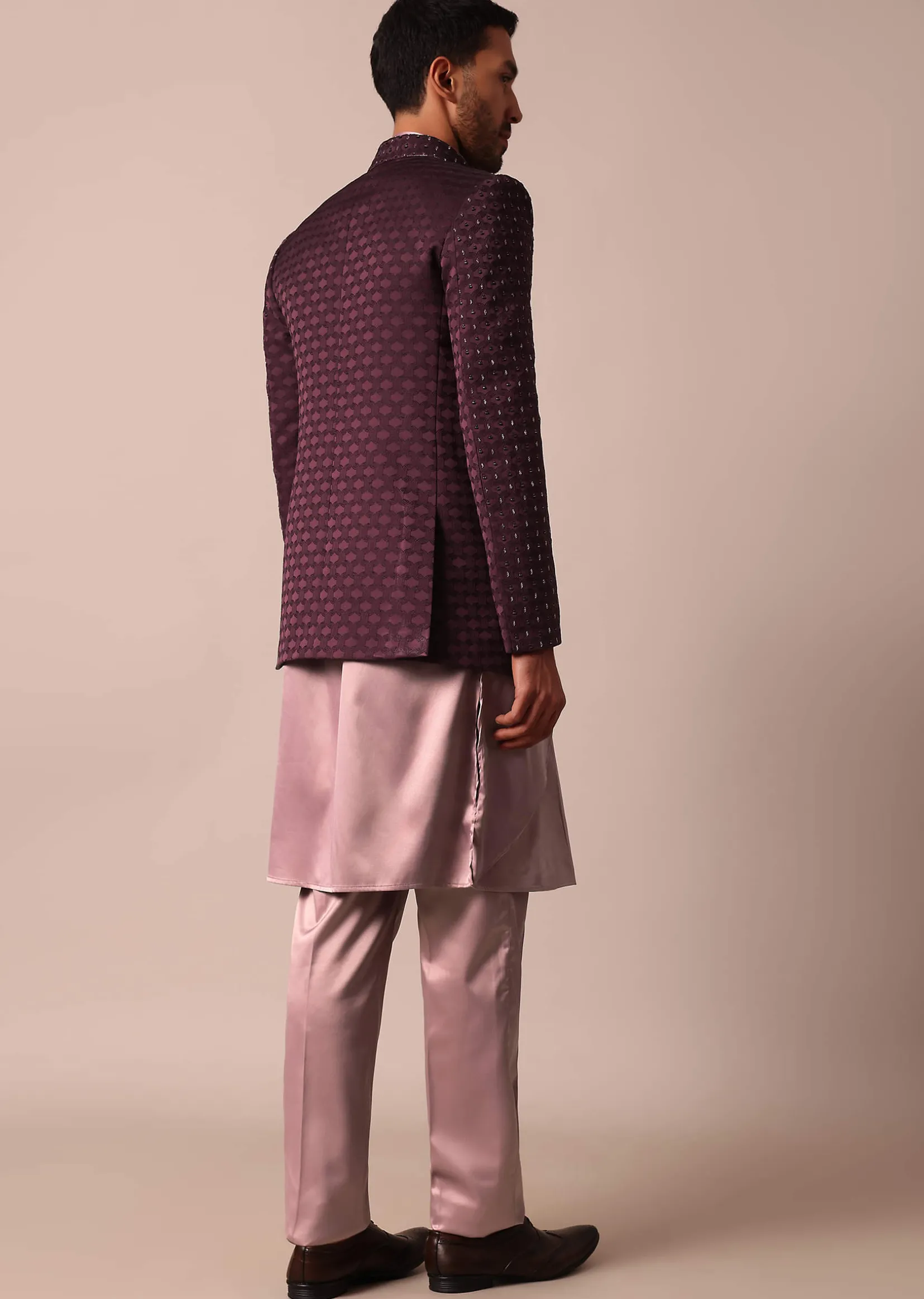 Stylish Purple Indowestern For Men