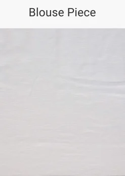 White Cotton Linen Floral Thread Embroidered Saree With Unstitched Blouse Piece