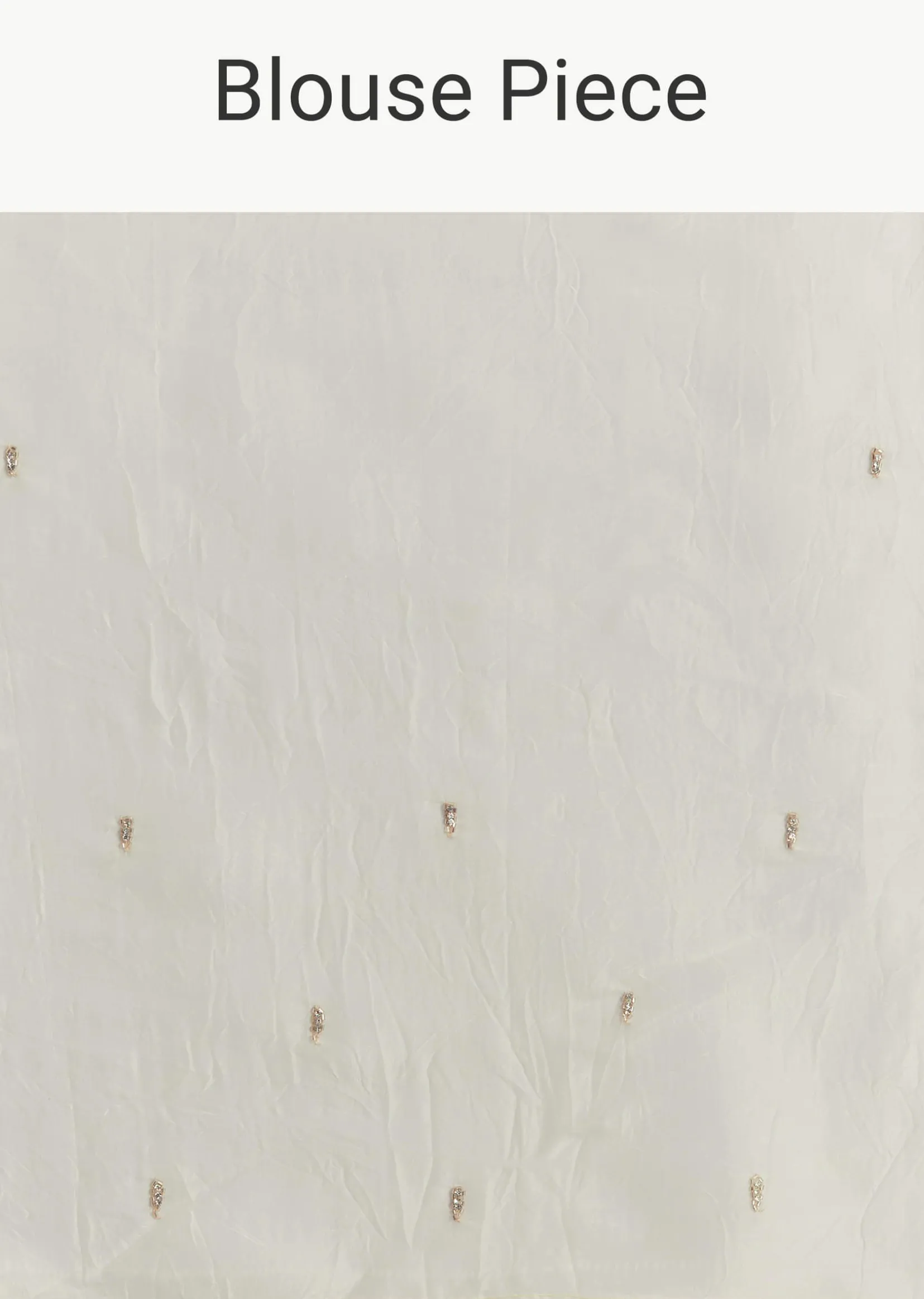 White Crepe Tissue Saree With Moti Beads And Cutdana Embroidery