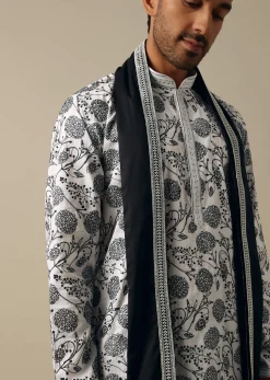 White Embroidered Kurta Set With Dupatta