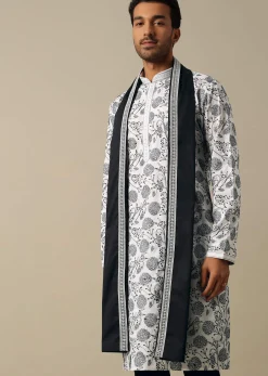 White Embroidered Kurta Set With Dupatta