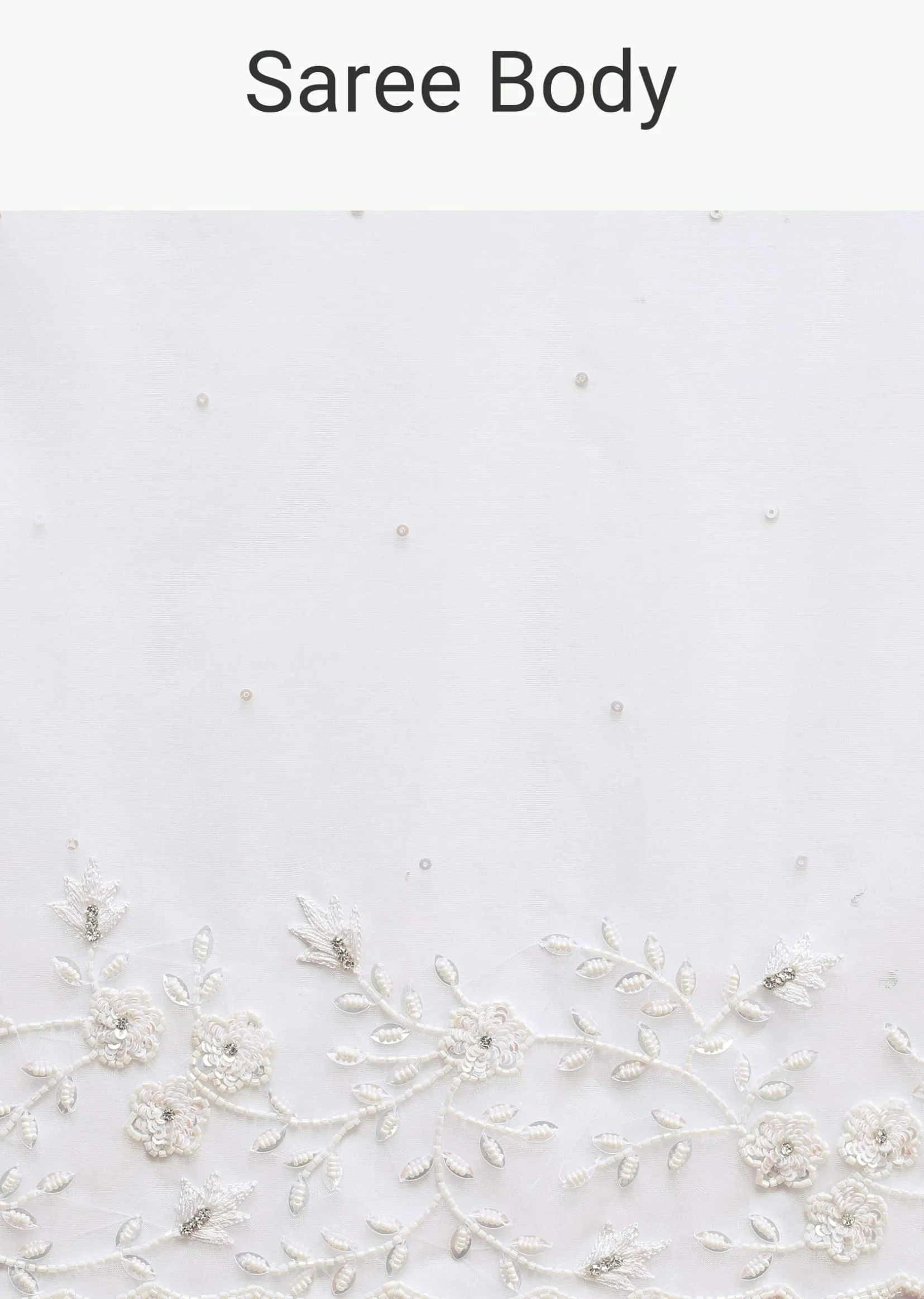 White Embroidered Organza Saree