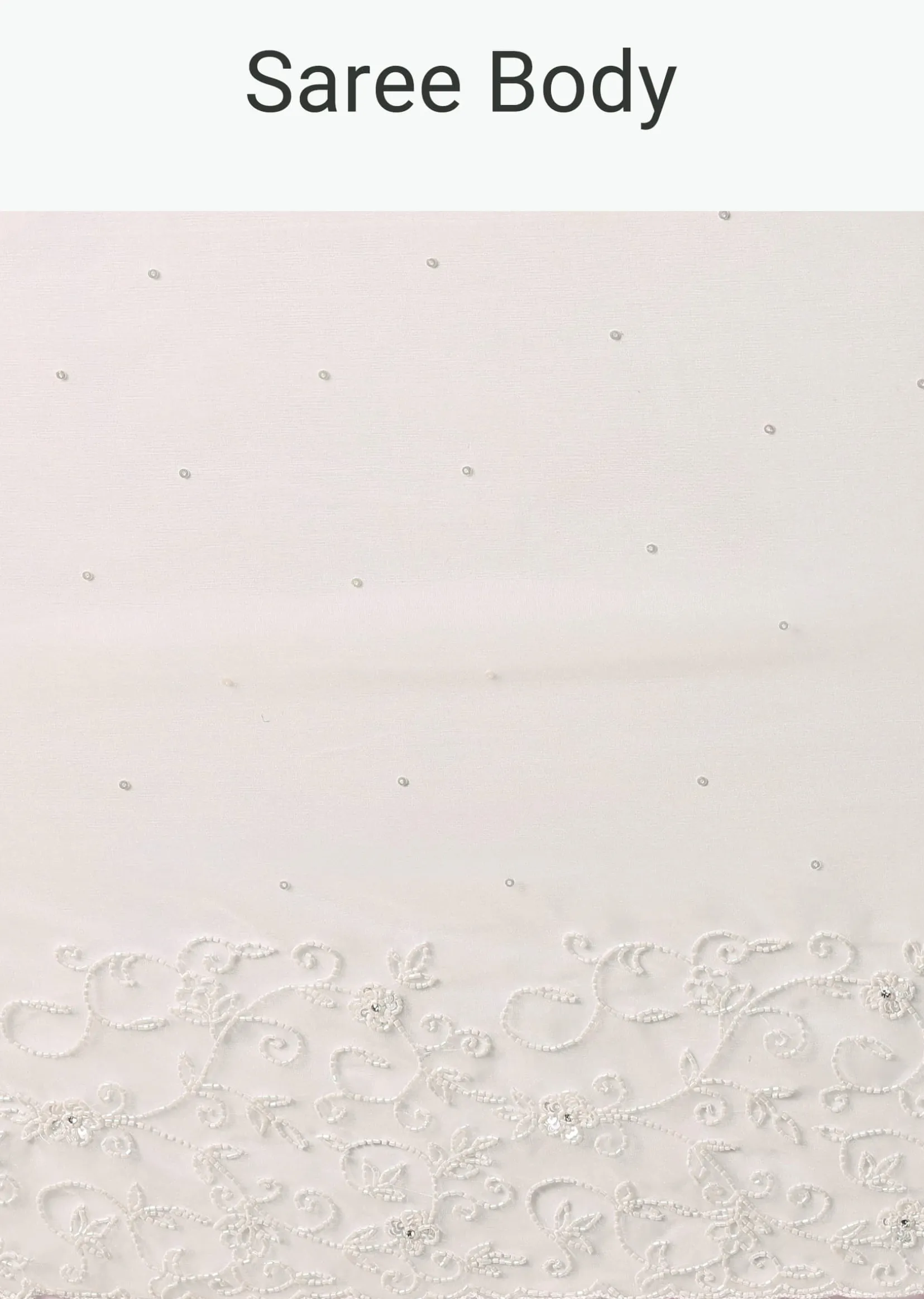 White Embroidered Organza Saree With Unstitched Blouse