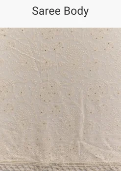 White Georgette Chikankari Embroidered Saree