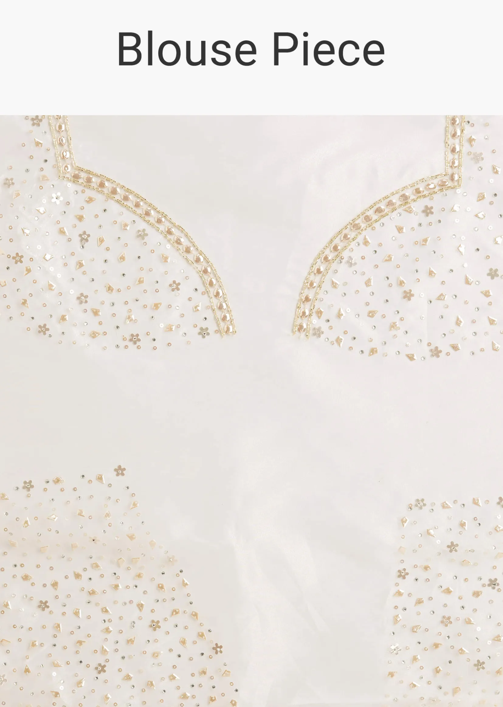 White Glass Tissue Saree With Sequin Embellishments