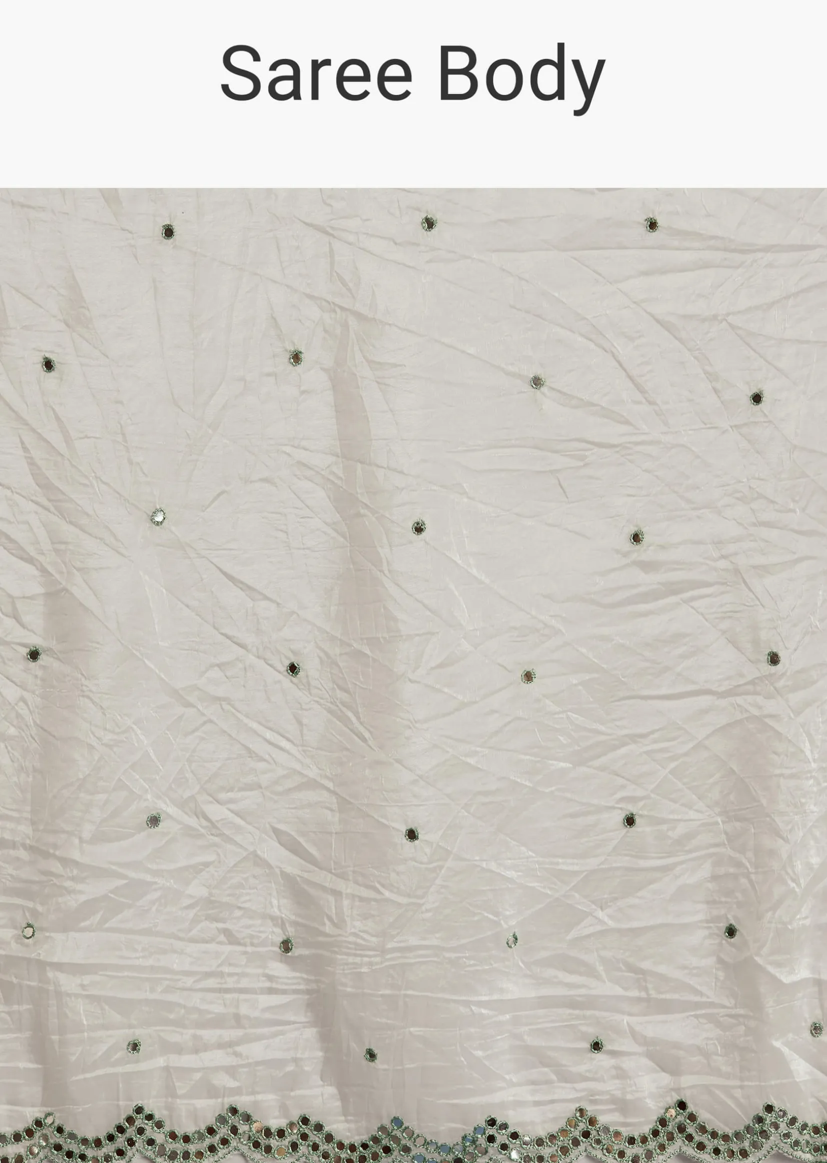 White Tissue Saree With Contrast Border
