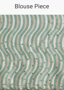 White Tissue Saree With Contrast Border
