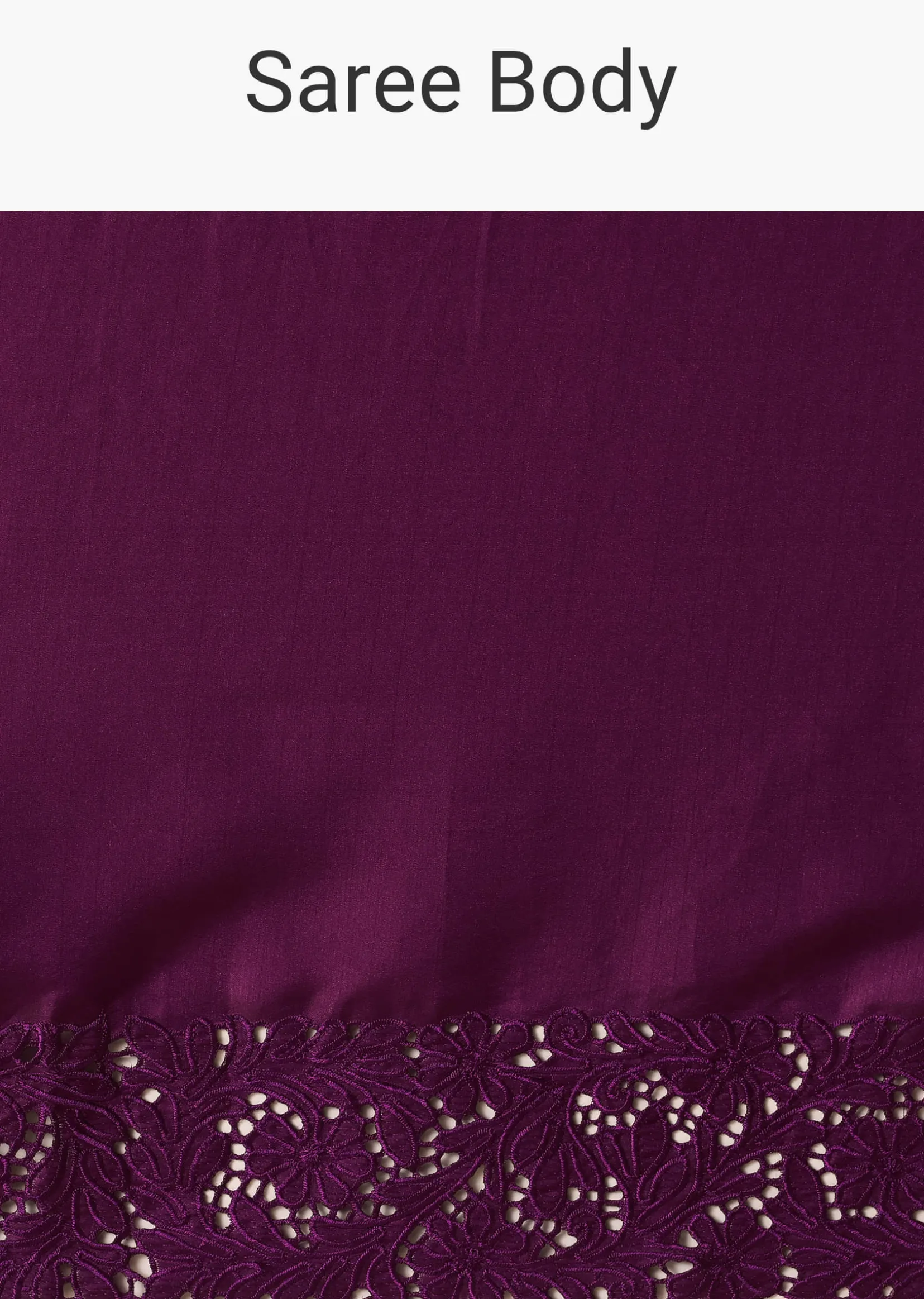 Wine Organza Saree With Lace Border And Unstitched Blouse Piece
