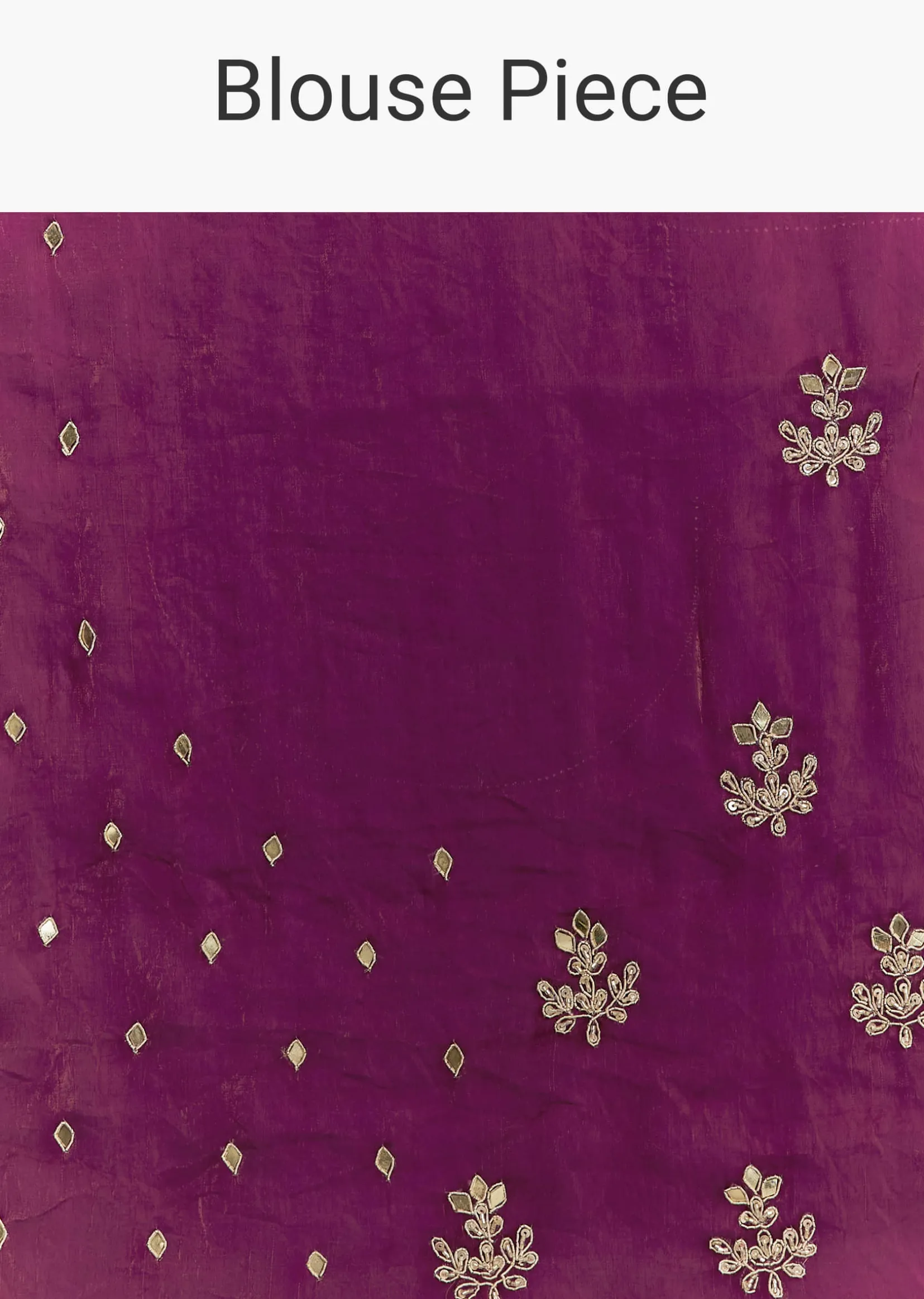 Wine Satin Embroidered Saree With Gota Patti And Zardosi Work