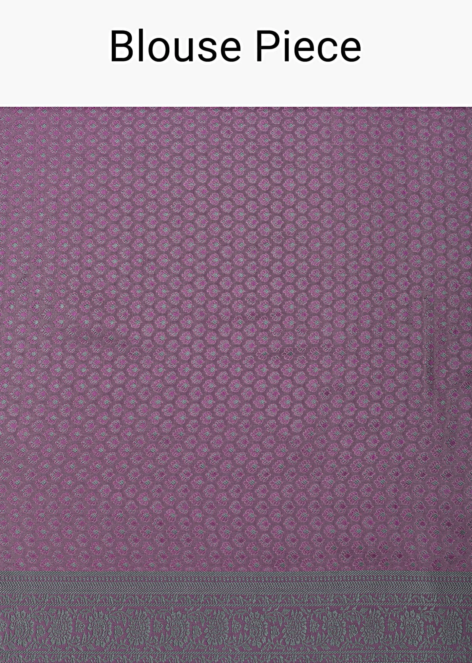 Wine South Resham Silk Saree With Woven Work And Unstitched Blouse Fabric
