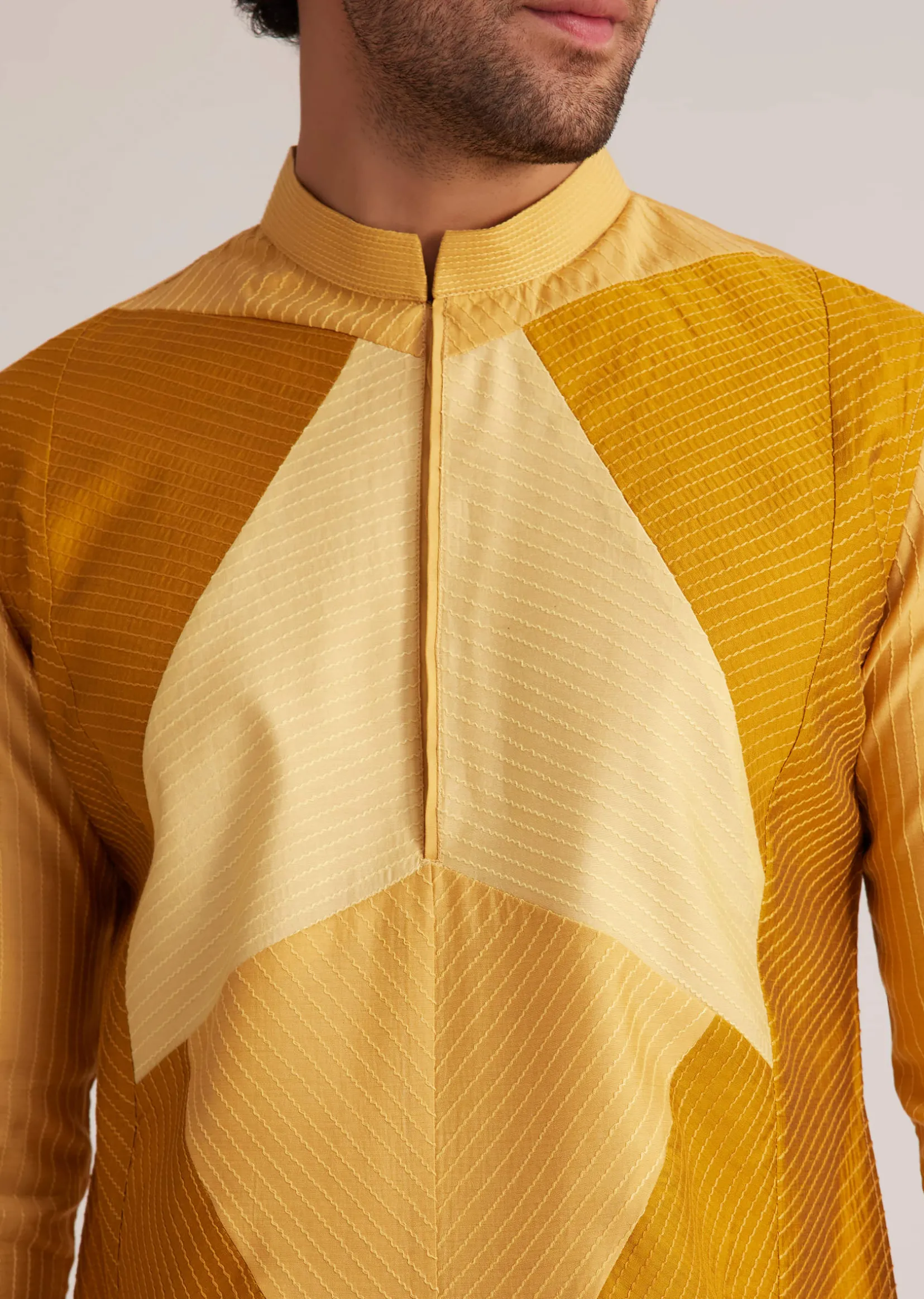 Yellow Abstract Kurta Set
