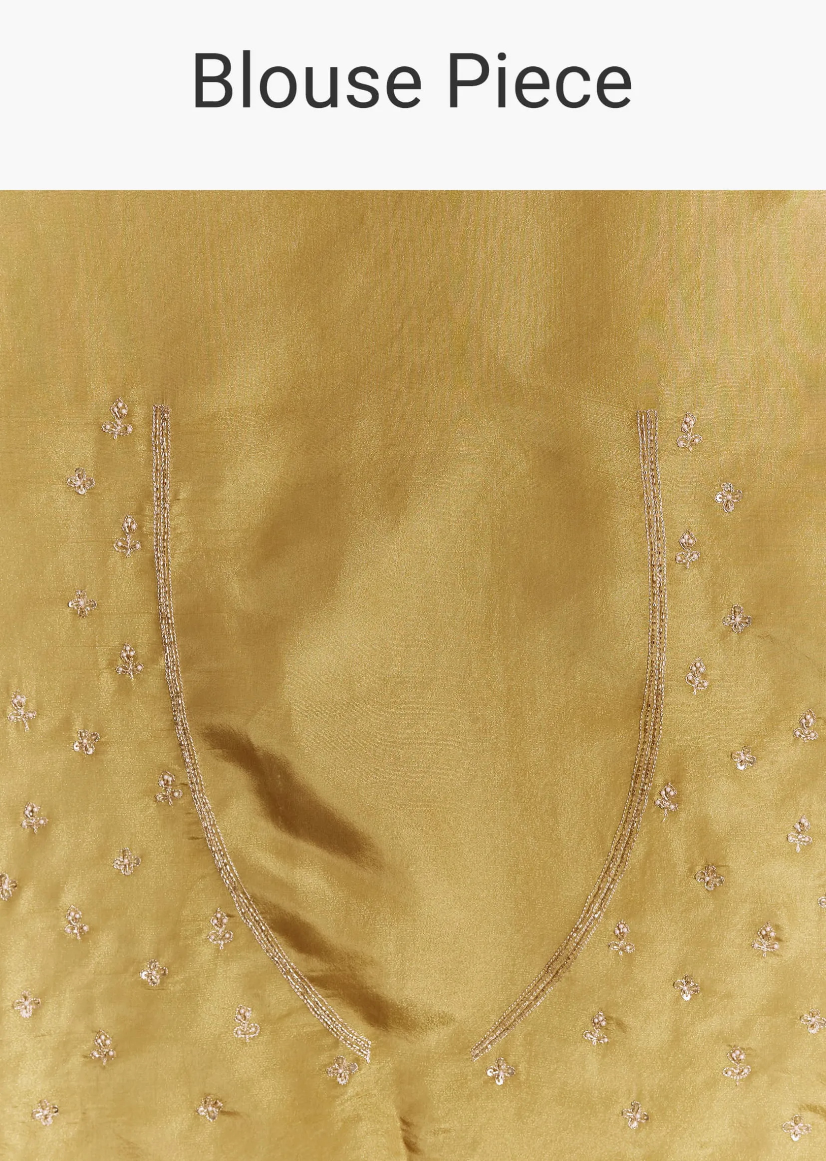 Yellow Crush Tissue Saree With Gota Zari And Beads Embroidery