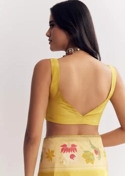 Yellow Dola Silk Paithani Saree With Dollar Butti And Multicolor Motif