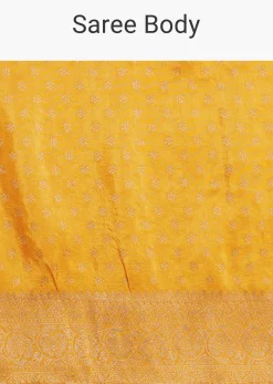 Yellow Dola Silk Saree With Butti Weave